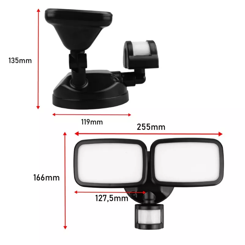 Aplique de parede LED MACLEAN MCE524 com detetor de movimento PIR, modelo MCE524 B