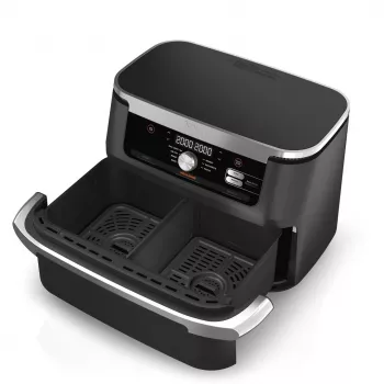 Fritadeira de ar quente dupla de 10,4 L Ninja AF500EU, autónoma, 2470 W, preto, aço inoxidável