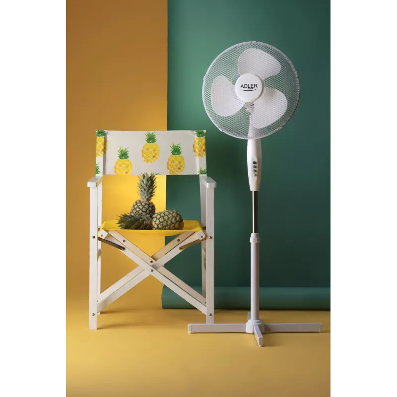 Adler | AD 7305 | Ventilador de pé | Branco | Diâmetro 40 cm | Número de velocidades 3 | Oscilação | 45 W