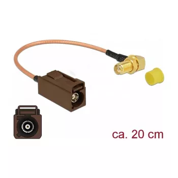 Cabo coaxial DeLOCK 89684 RG-316 0,2 m FAKRA F SMA preto castanho dourado amarelo