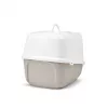 Caixa de areia para gatos com tampa Savic Nestor Jumbo, plástico, 66,5×48,5×46,5 cm, café/branco