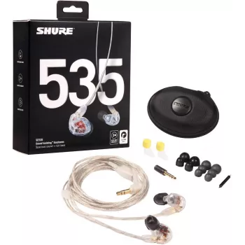 Shure SE535 headset com fios in-ear palco/estúdio transparente