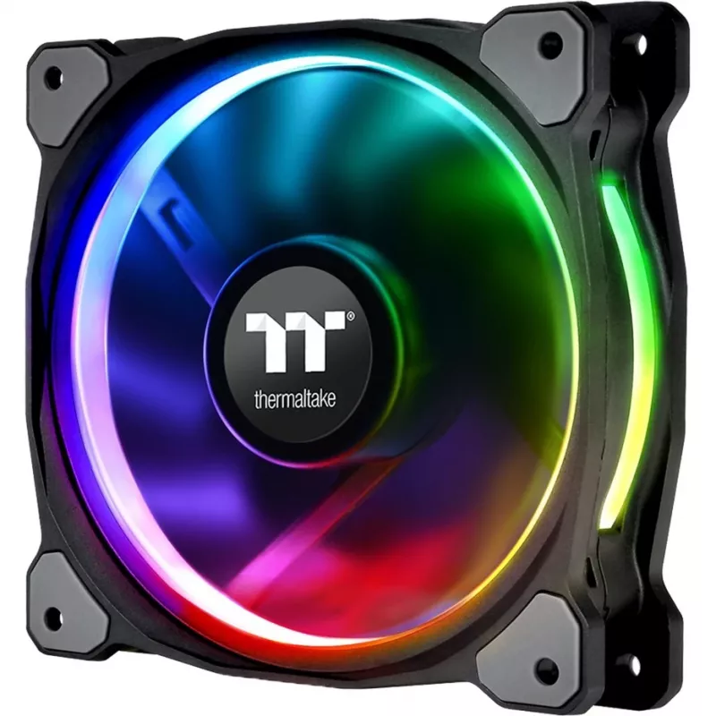 Ventoinha para radiador Thermaltake Riing Plus 14 LED RGB TT Premium Edition CL-F056-PL14SW-A, 140 mm, pack de 3 com controlador, preto