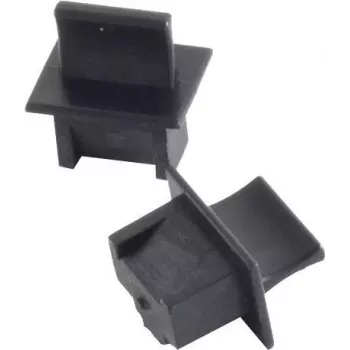 Tampa antipoeira RJ45 helos 08-01021 preta — pack de 100 para portas Ethernet não utilizadas