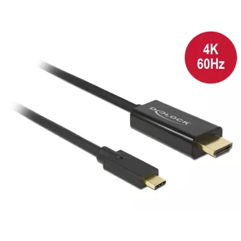 Adaptador de cabo de vídeo DeLOCK 85292 USB Type-C para HDMI 3m preto