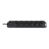 Régua de tomadas IP44 6 tomadas preto 2m H07RN-F 3G1,5 (1159970)