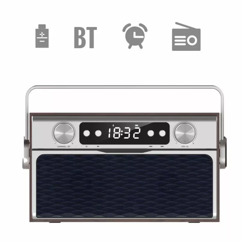 Rádio portátil MANTA RDI917PRO com Bluetooth e reprodução USB