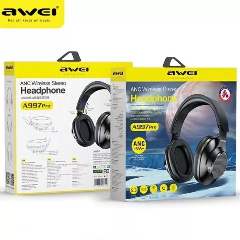 Auscultadores Awei A997 Pro ANC Bluetooth on-ear
