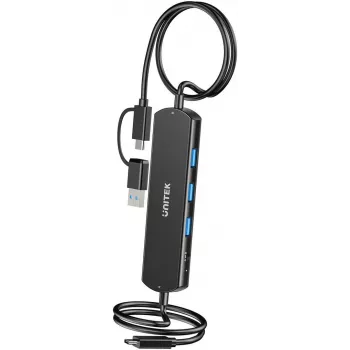 Hub KVM Unitek U1344ABK01 — 10 Gbit/s, comutação entre 2 hosts, 3× portas USB-A