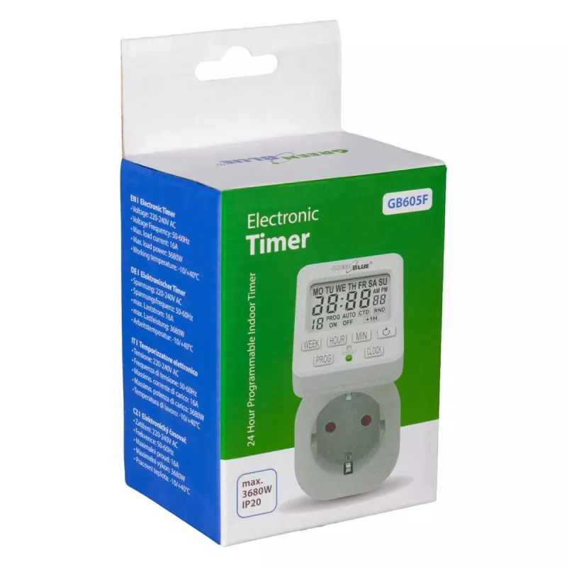 Temporizador digital GB605 E GreenBlue 16A IP20
