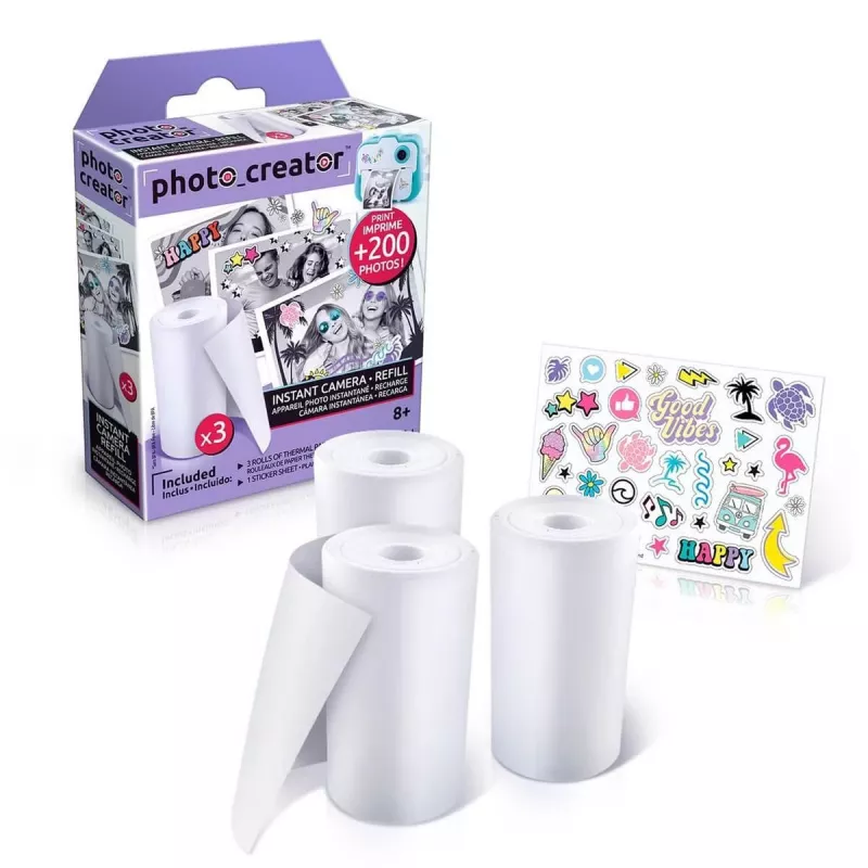 Canal Toys Photo Creator recarga para câmara instantânea, 3 rolos, branco, CLK002