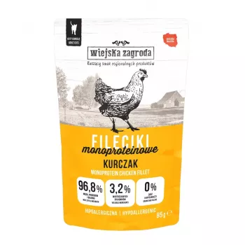 WIEJSKA ZAGRODA Filetes Monoproteicos de Frango – comida húmida para gatos – 85g