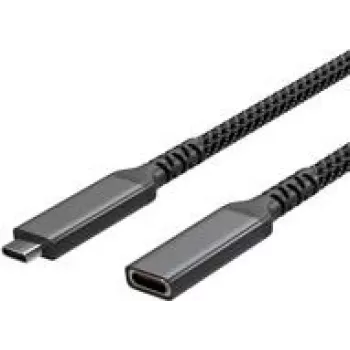 Cabo de extensão USB-C USB-C >conector fêmea USB-C 3.2 PD têxtil 0,5m (FL31-74003)