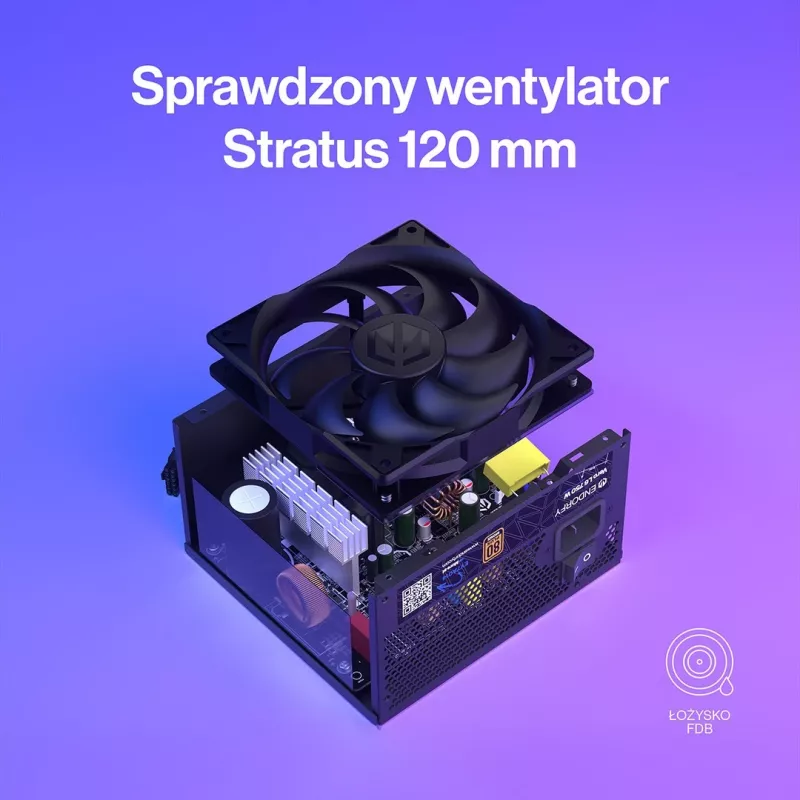 Fonte de alimentação ENDORFY Vero L6 750 W, 24 pinos ATX, 80 PLUS Bronze, ventoinha de 120 mm, preto