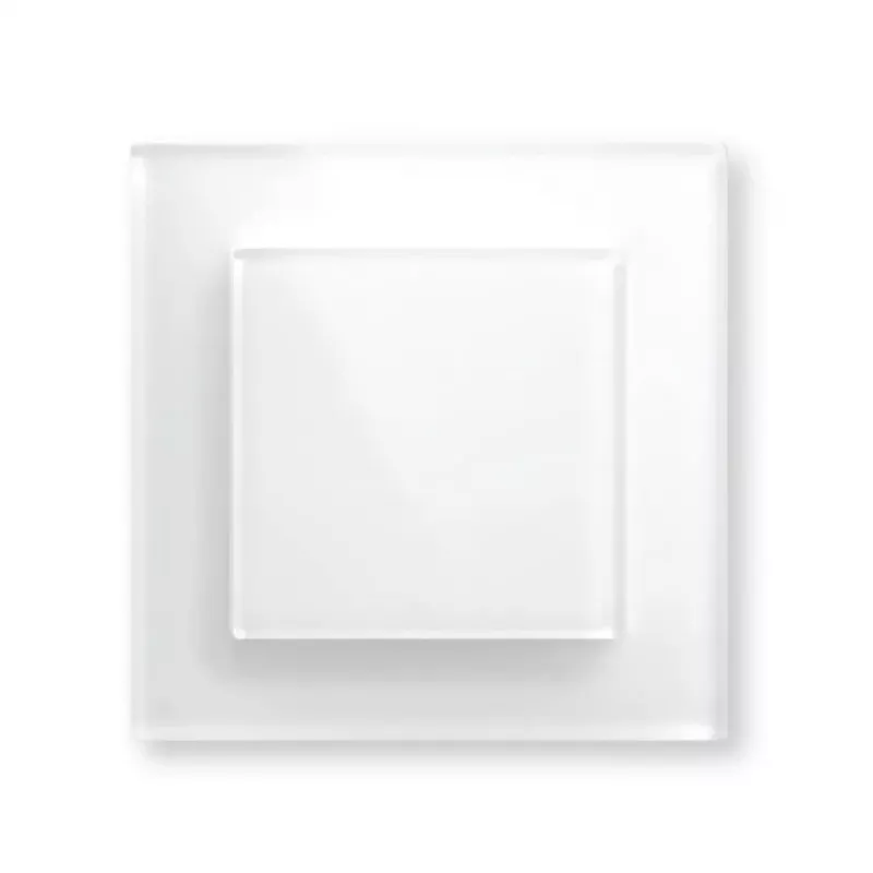 Botão inteligente em vidro HomeMatic Homematic IP Botão em vidro, 230 V, 868 MHz, branco, 54,5×54,5×29 mm