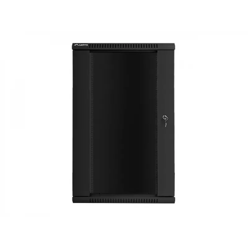 Armário de instalação de parede Lanberg 19'' 22U 600x600mm preto (porta de vidro)
