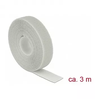 Fita de velcro DELOCK 18279 — cinzento, 20 mm × 3 m, 1 unid.