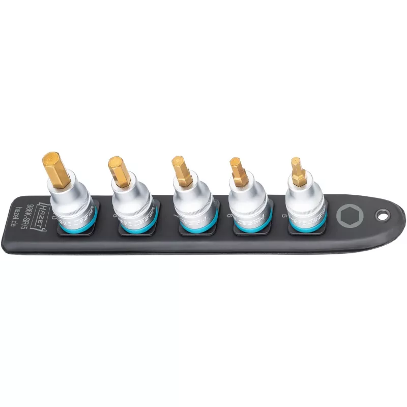 Conjunto de chaves de caixa sextavadas Hazet 986K-SR/5, 5 peças, tamanhos 5–10 mm