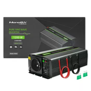 Inversor para automóvel Qoltec Monolith 1200 W preto 12 V