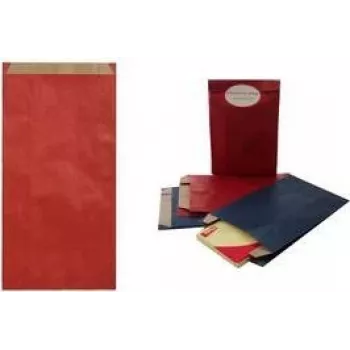Saco de presente agipa 102015 — papel kraft vermelho, 240 × 410 mm, 50 g/m²