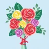 Conjunto de pintura Ravensburger CreArt – Ramo de rosas, conjunto de pintar por números (modelo 25520)