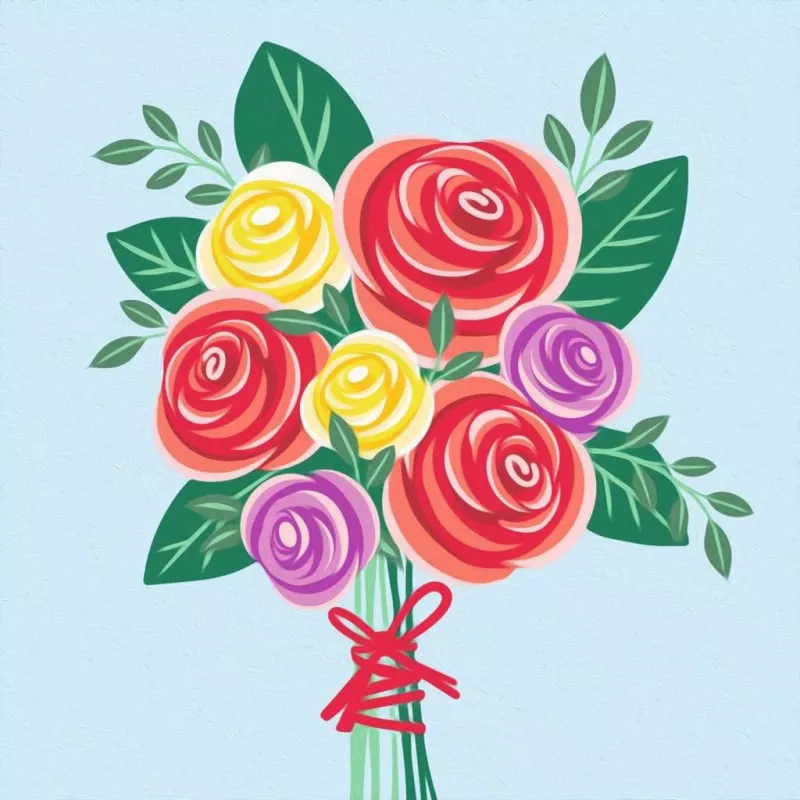 Conjunto de pintura Ravensburger CreArt – Ramo de rosas, conjunto de pintar por números (modelo 25520)