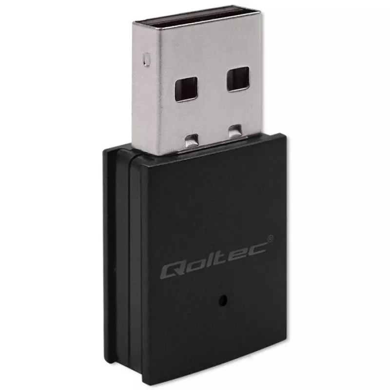 Adaptador Wi-Fi Mini USB sem fios compacto QOLTEC 57007 – Single-Band 2,4 GHz, até 150 Mbit/s, antena interna