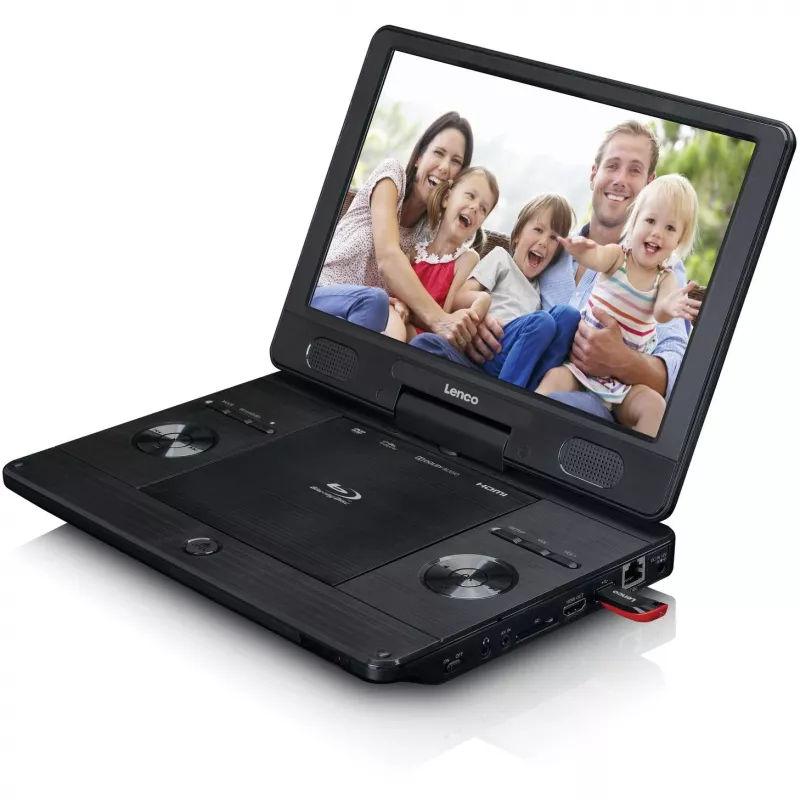Leitor de Blu-ray Lenco BRP-1150BK - portátil - ecrã: 29,5 cm (11,5 polegadas) - preto