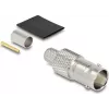 Ficha fêmea BNC coaxial DELOCK 91775 de crimpar para RG-6 com tubo termorretrátil