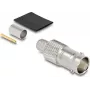Ficha fêmea BNC coaxial DELOCK 91775 de crimpar para RG-6 com tubo termorretrátil