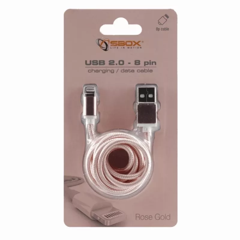 Sbox USB 2.0 8 Pin IPH7-RG dourado rosa