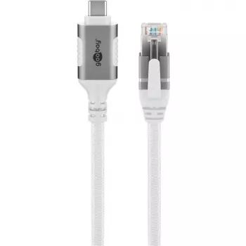 Cabo de rede Goobay 74180 USB C RJ-45 Cat6 10 m branco