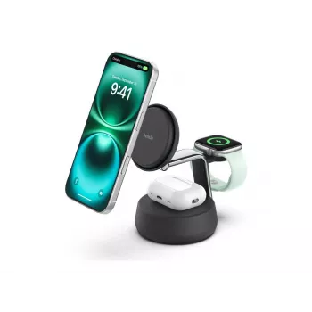 Carregador de interior Belkin UltraCharge Pro 25W Qi2 3em1 carregador magnético carvão