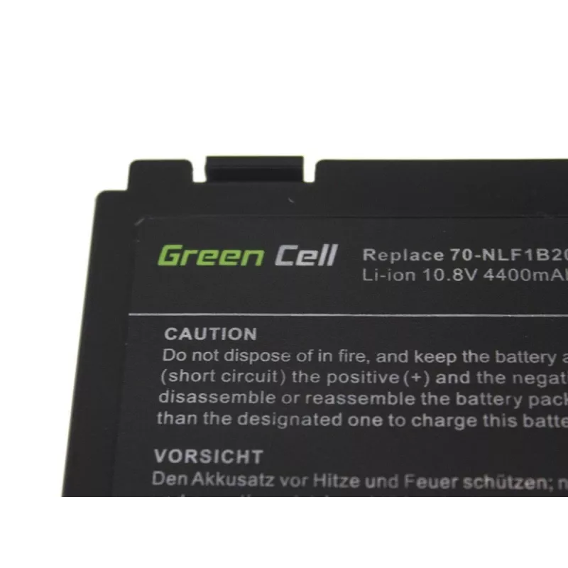 Bateria Green Cell AS01 para ASUS K40 K50 K60 K70 X70, Li-Ion 10,8 V 4400 mAh, 6 células, preto