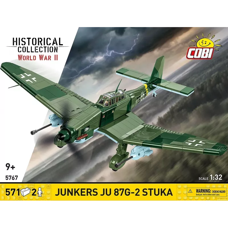 Kit de construção Cobi Blocks Junkers JU 87G-2 Stuka 571 peças kit de modelismo