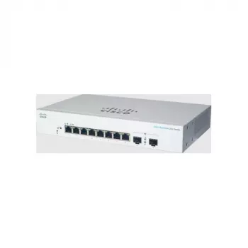 Switch Ethernet Gigabit L2 gerido Cisco CBS220-8T-E-2G — 8x RJ-45 10/100/1000, 2x SFP, 1U, 20 Gbit/s, 8192 MAC
