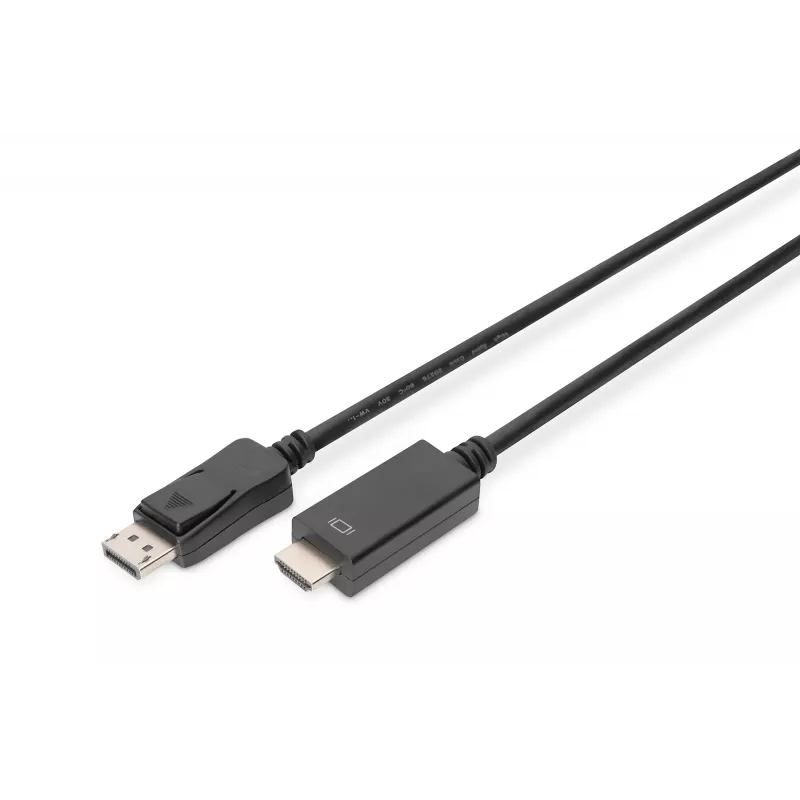 Cabo adaptador DisplayPort 1.2 com bloqueio 4K 60Hz UHD Type DP/HDMI A M/M preto 2 m