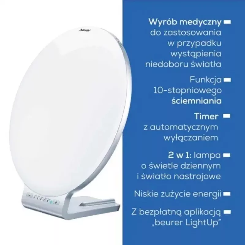 Lâmpada de fototerapia Beurer TL100 – intensidade de 10.000 lux, design energeticamente eficiente