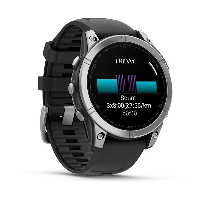 Garmin Fenix E 3,3 cm (1,3 polegadas) AMOLED 47 mm Digital 416 × 416 píxeis Ecrã tátil Aço inoxidável Wi-Fi GPS (Satélite)