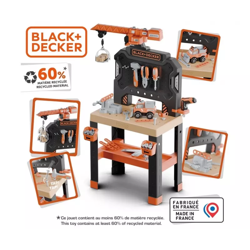 Oficina de brincar SMOBY Bricolo Builder 7600360741 – conjunto de ferramentas de construção para brincar ao faz de conta