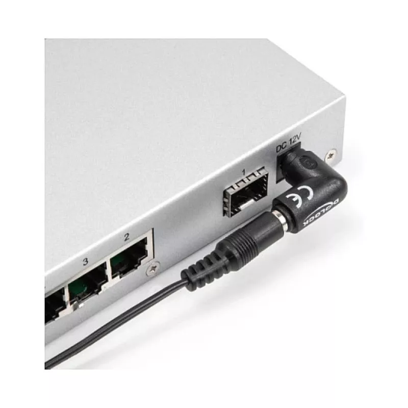 Conector de cabo DeLOCK 80795 DC 5,5 x 2,1 preto macho/fêmea