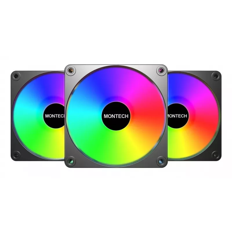 Módulo de ventoinha para caixa de computador Montech GF120 V2 ARGB 12 cm preto 3 unid.