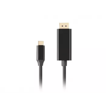 Adaptador de cabo de vídeo LANBERG CA-CMDP-10CU-0010-BK USB Type-C para DisplayPort 1 m, DisplayPort 1.2, até 3840×2160@60Hz, HDR