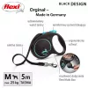 Treia retrátil flexi Black Design M — 5 m de comprimento, modelo de fita, carga máx. 25 kg, punho ergonómico