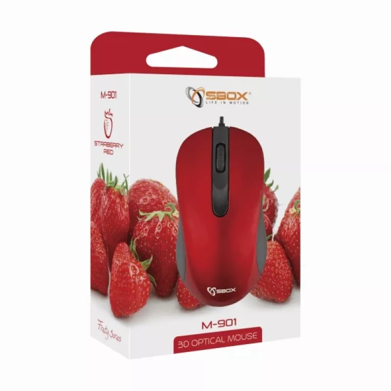 Sbox M-901 rato ótico vermelho