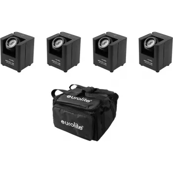 Conjunto de luzes EUROLITE 4x AKKU UP-1 a bateria com bolsa macia SB-4