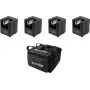 Conjunto de luzes EUROLITE 4x AKKU UP-1 a bateria com bolsa macia SB-4