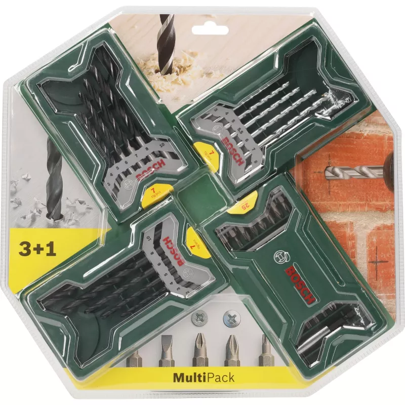 Bosch Mini X-Line Multipack 3+1 conjunto de brocas e pontas, 46 peças