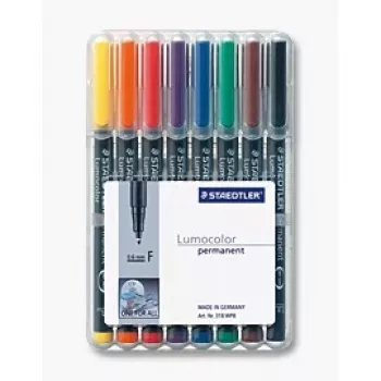 Marcador permanente Staedtler 318 WP8 preto azul castanho verde laranja vermelho violeta amarelo 8 unid.