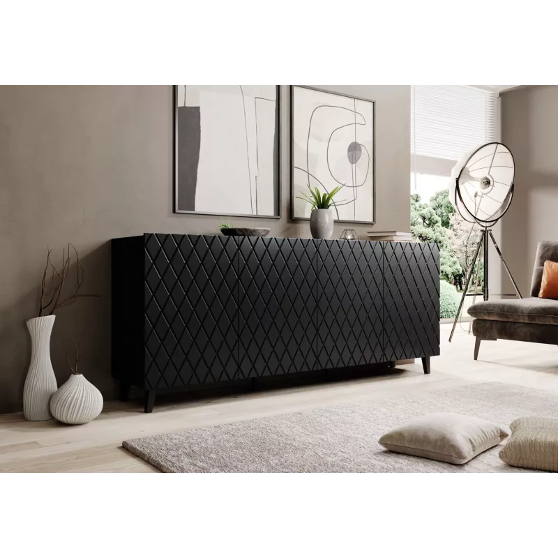 Cómoda ASTI 200x42x82 preto mate